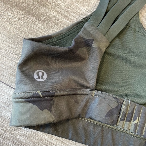 Lululemon green camo all sport sports bra - Picture 3 of 5
